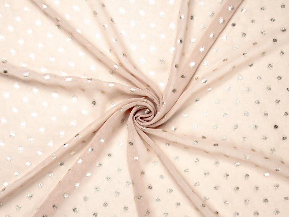 Deadstock Metallic Foil Chiffon Fabric Gold & Sand
 