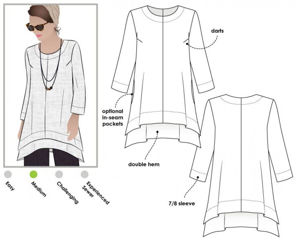 Style Arc Sewing Pattern Daisy Tunic Top