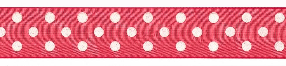 Berisfords 15 Red Sheer Dots Organza Ribbon