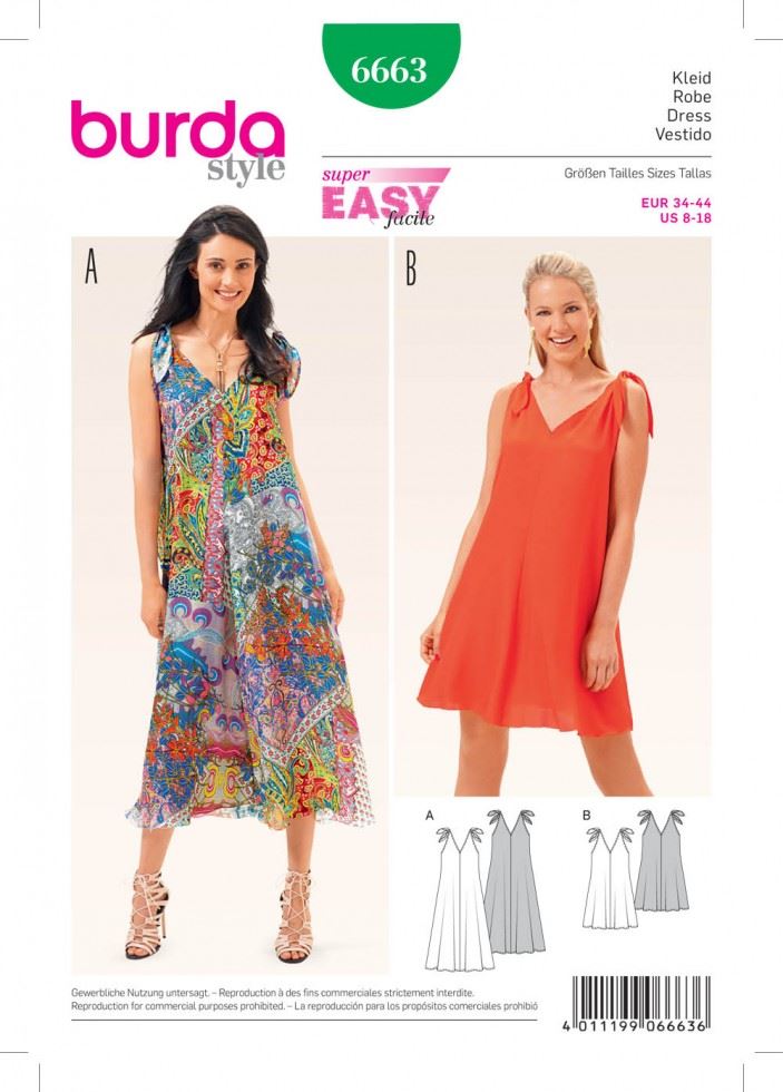 Burda Paper Sewing Pattern 6663
 