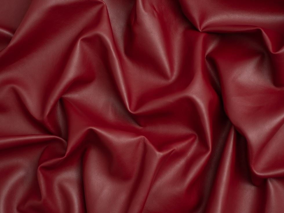 Minerva Core Range Heavy Faux Leather Fabric Deep Red