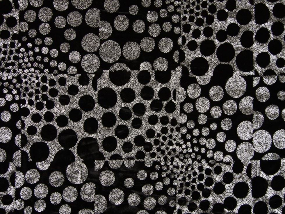 Silver Deadstock Sequin Velvet Stretch Knit Fabric
