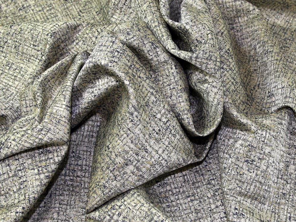 Rever Metallic Woven Brocade Fabric Beige & Blue
 