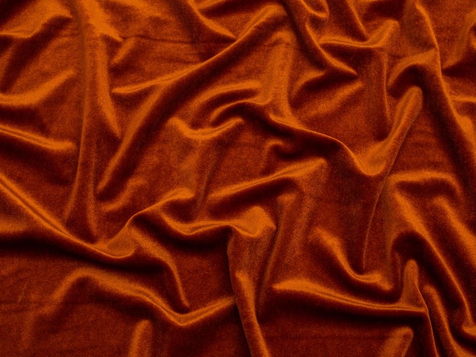 Minerva Core Range Ginger Panne Velvet Stretch Knit Fabric