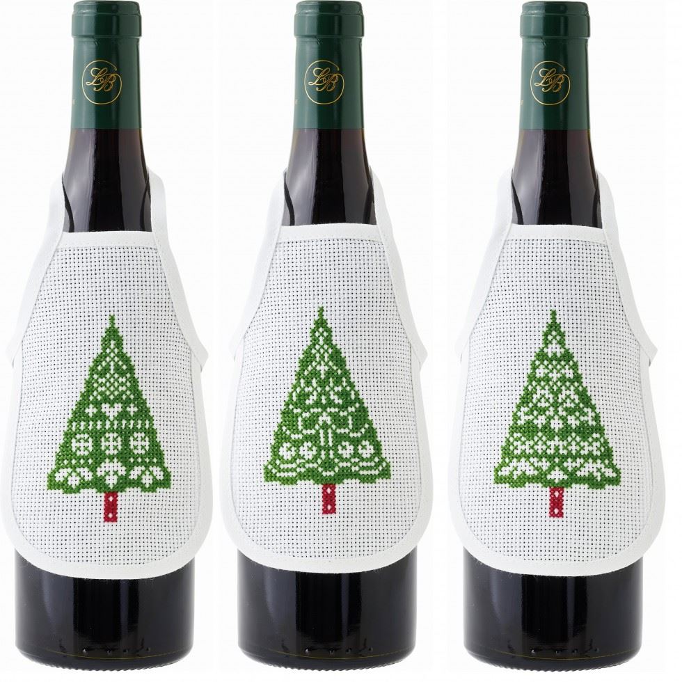 Permin Christmas Tree Wine Aprons Counted Cross Stitch Kit