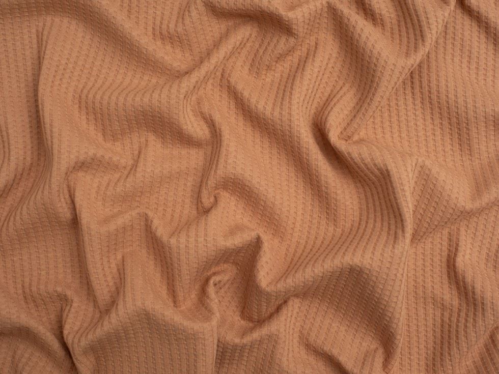 Minerva Core Range Waffle Textured Stretch Knit Fabric Salmon