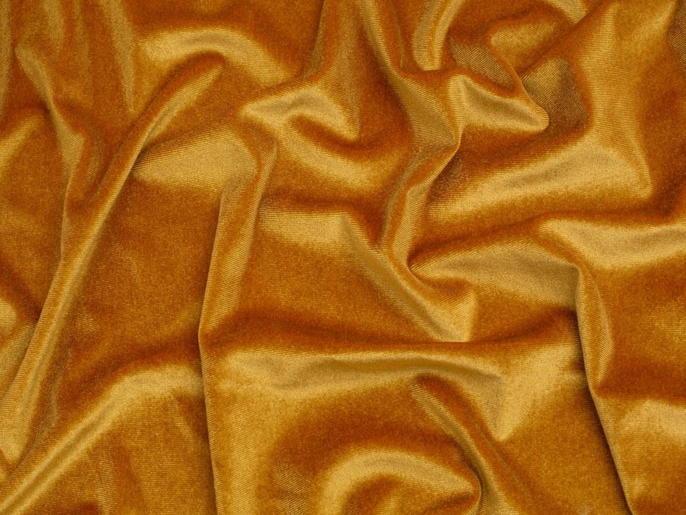 Minerva Core Range Gold Panne Velvet Stretch Knit Fabric
