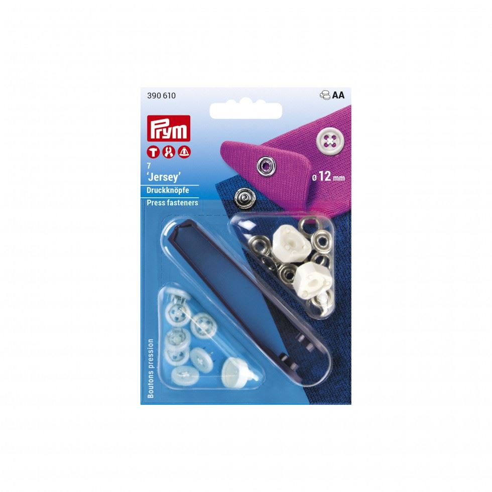 Prym Jersey Button Effect Snaps Press Fasteners White