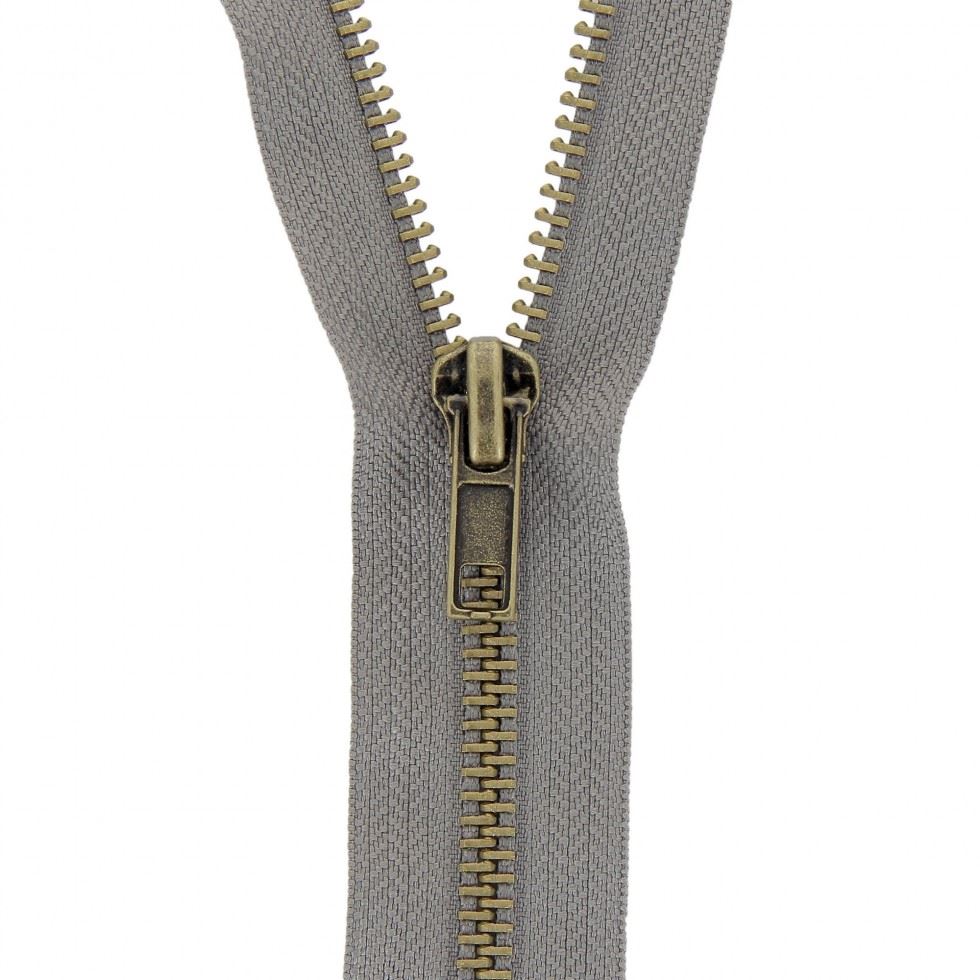 Milward Brass Metal Jean Trouser Closed End Zips Dark Grey
