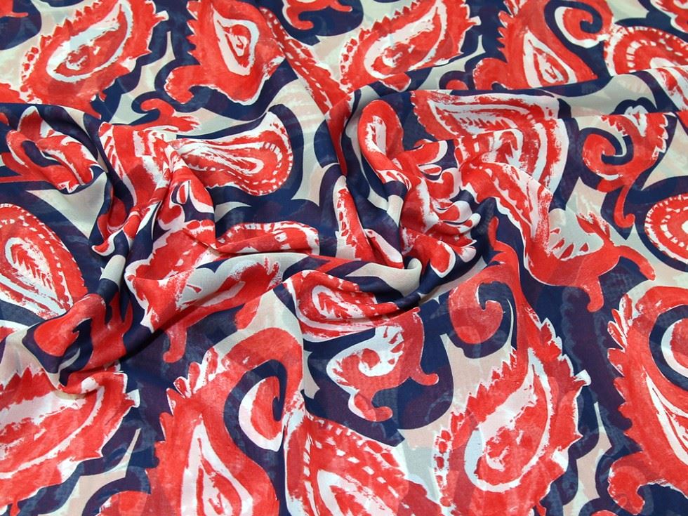 Lady Mcelroy Scarlet Sheer Chiffon Fabric