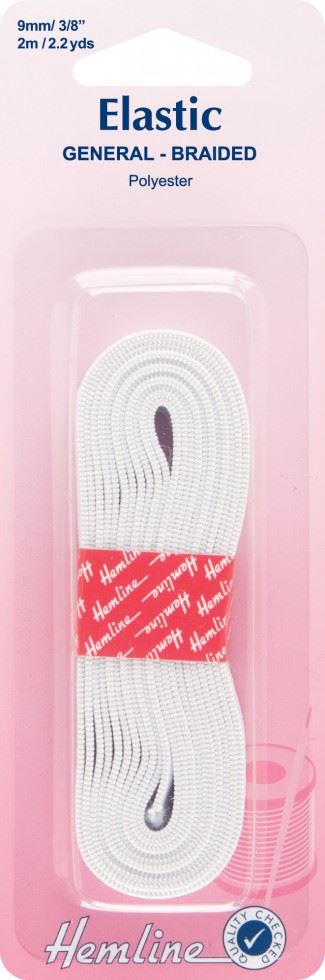 Hemline White General Purpose Elastic