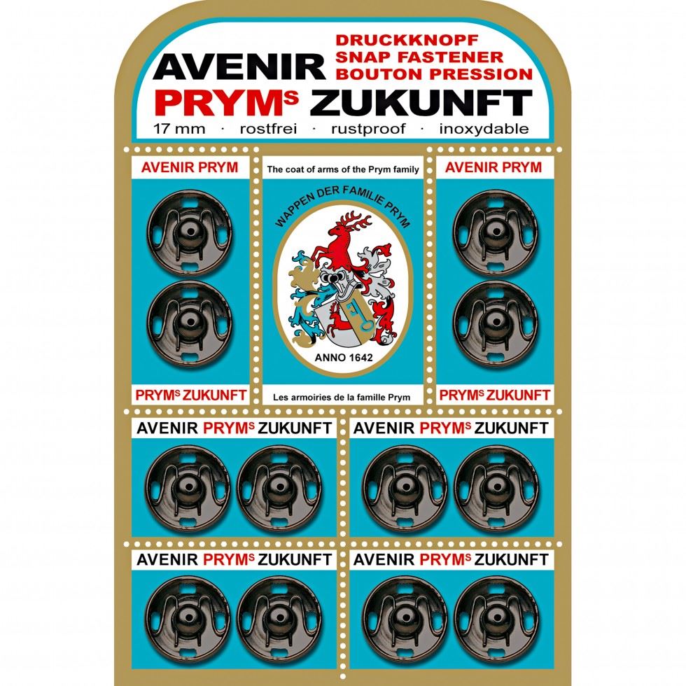 Prym Sew On Metal Snap Fasteners Black