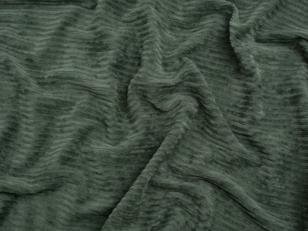 Minerva Core Range Moss 5 Wale Velour Rib Stretch Knit Cord Fabric