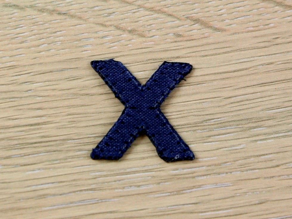 Alphabet Patch Motif (Value Pack of 3) Blue Letter X
