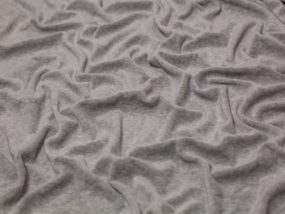 Minerva Core Range Grey Cotton Velour Stretch Knit Fabric