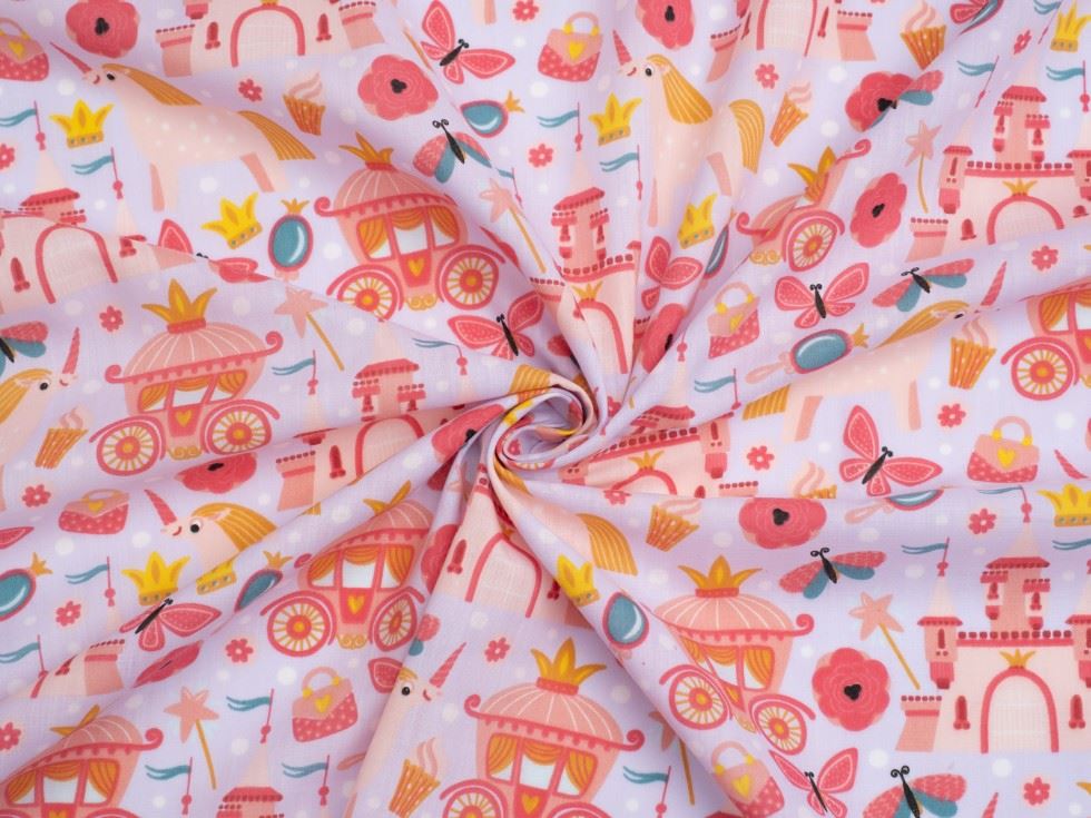 Lilac Printed Polycotton Fabric