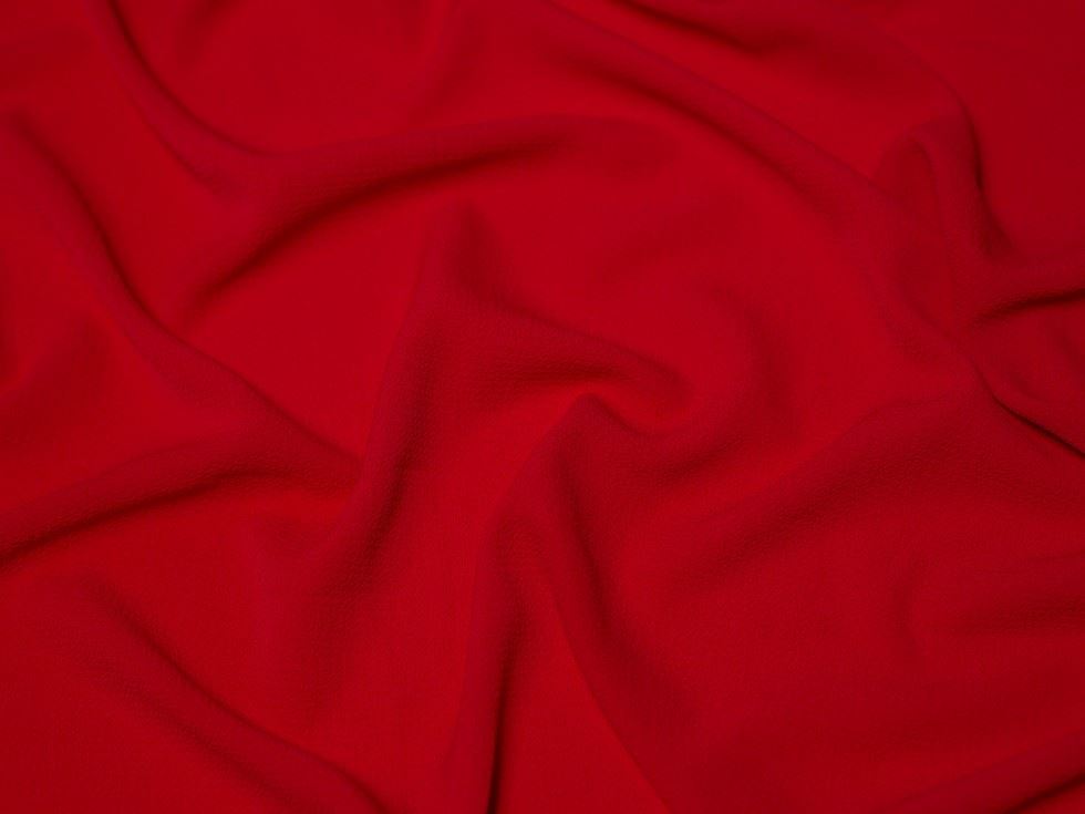 Minerva Core Range Pebble Textured Stretch Woven Crepe Fabric Red
 