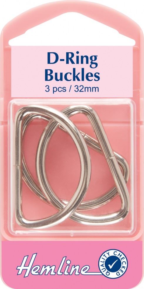 Hemline Nickel Silver Metal D Rings