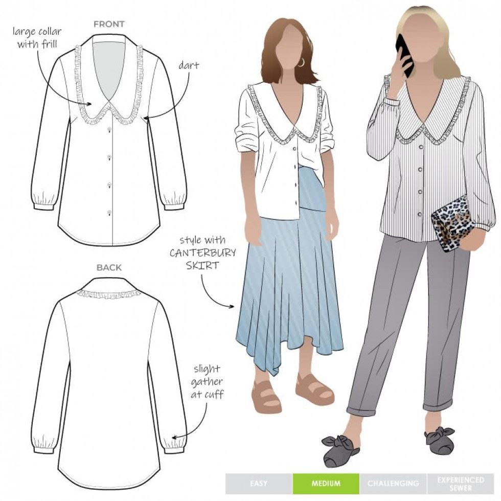 Style Arc Paper Sewing Pattern Kennie Shirt