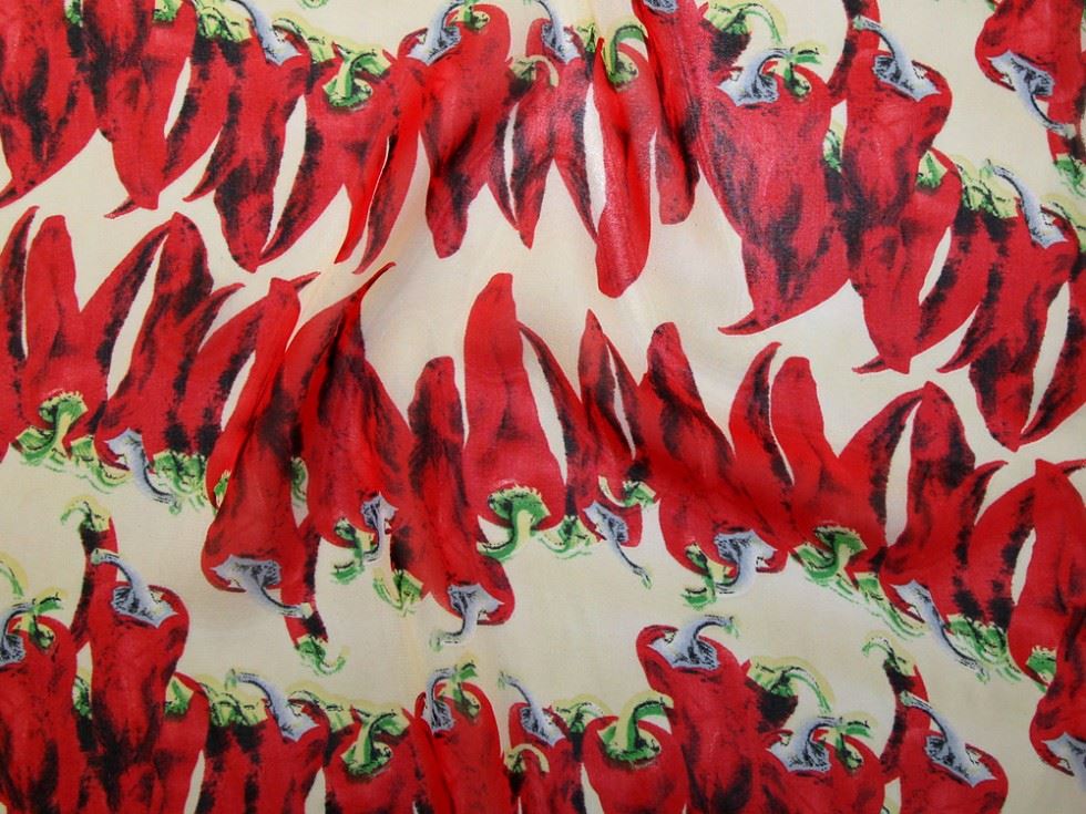 Red Deadstock Sheer Chiffon Fabric