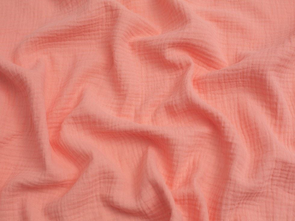 Minerva Core Range Soft Peach Cotton Double Gauze Fabric