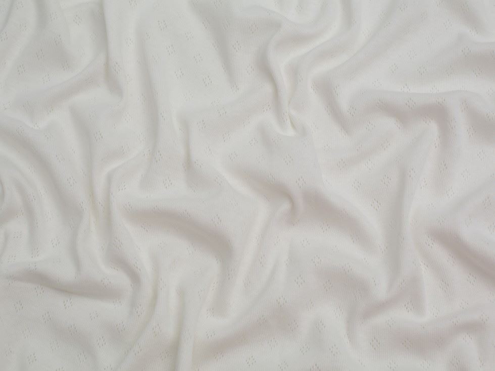 Minerva Core Range Ivory Pointelle Jersey Stretch Knit Fabric
