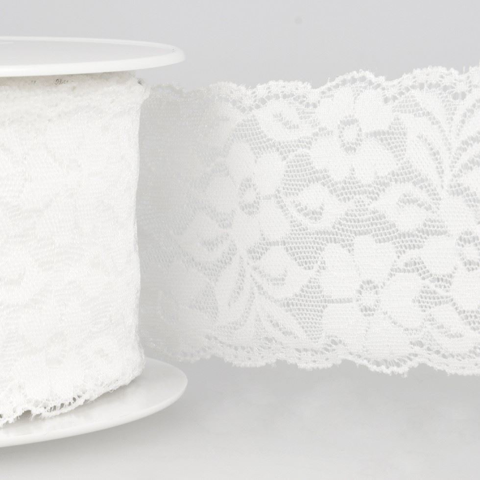 Stephanoise White Stretch Lace Trim
