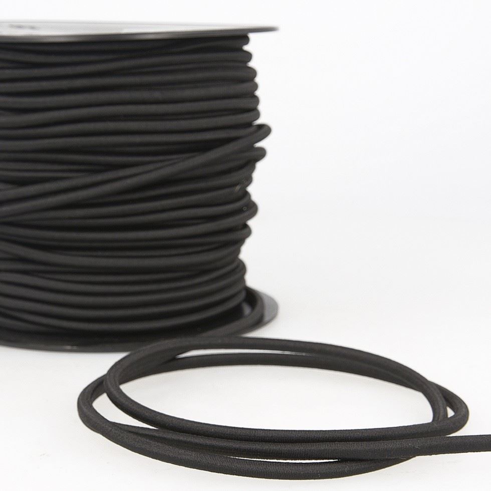 Stephanoise Black Round Elastic Cord