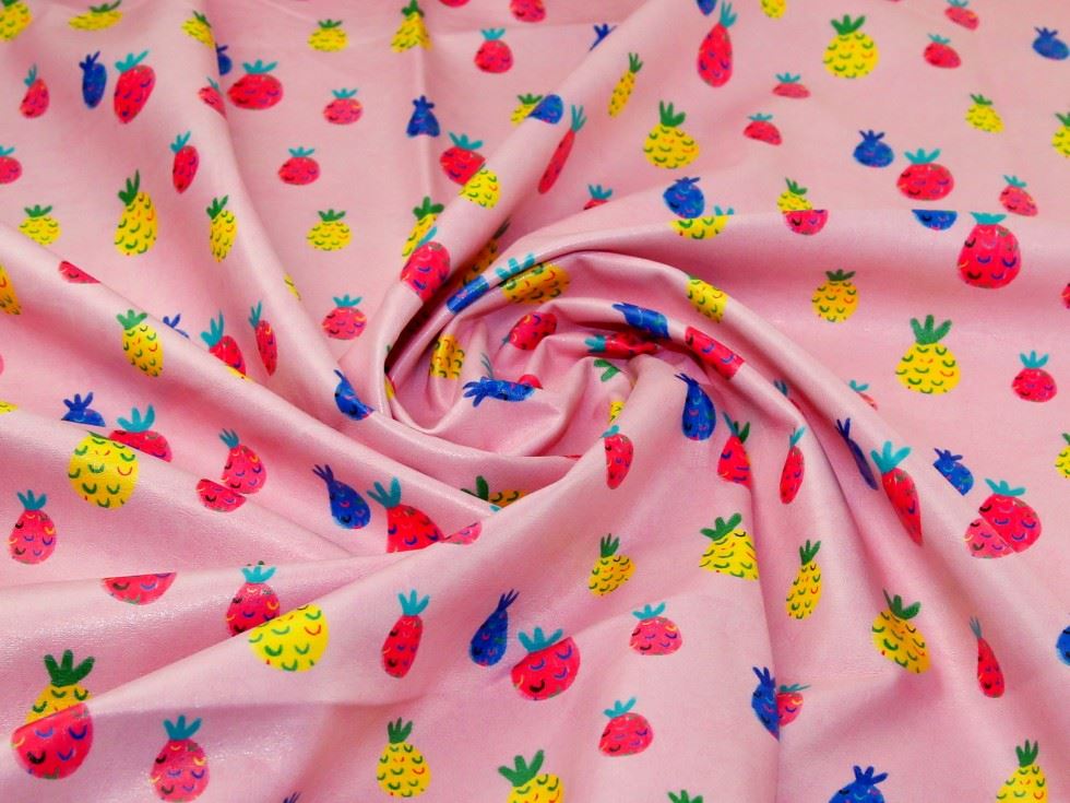 Pink Deadstock Faux Leather Fabric