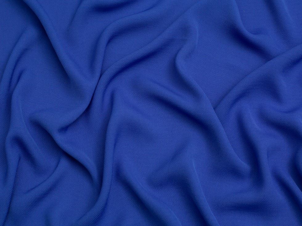 Airflow Textured Weave Polyester Crepe Fabric Cobalt Blue