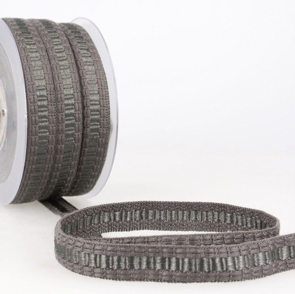 Stephanoise Flat Braid Trim Dark Grey
 