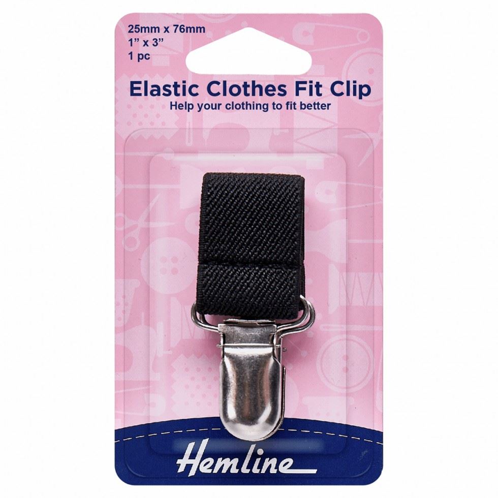 Hemline Black Elastic Clothes Fit Clip