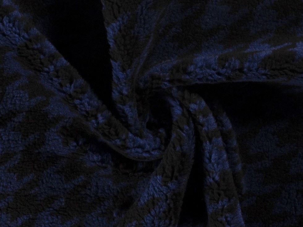Sherpa Fleece Fur Fabric Navy
 