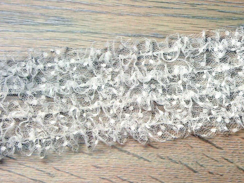 Ivory Spot Tulle Lace Trim