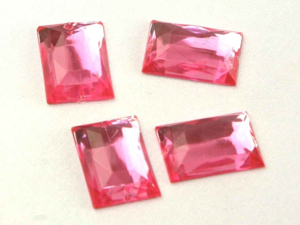 Rectangle Acrylic Jewels Pale Pink
 