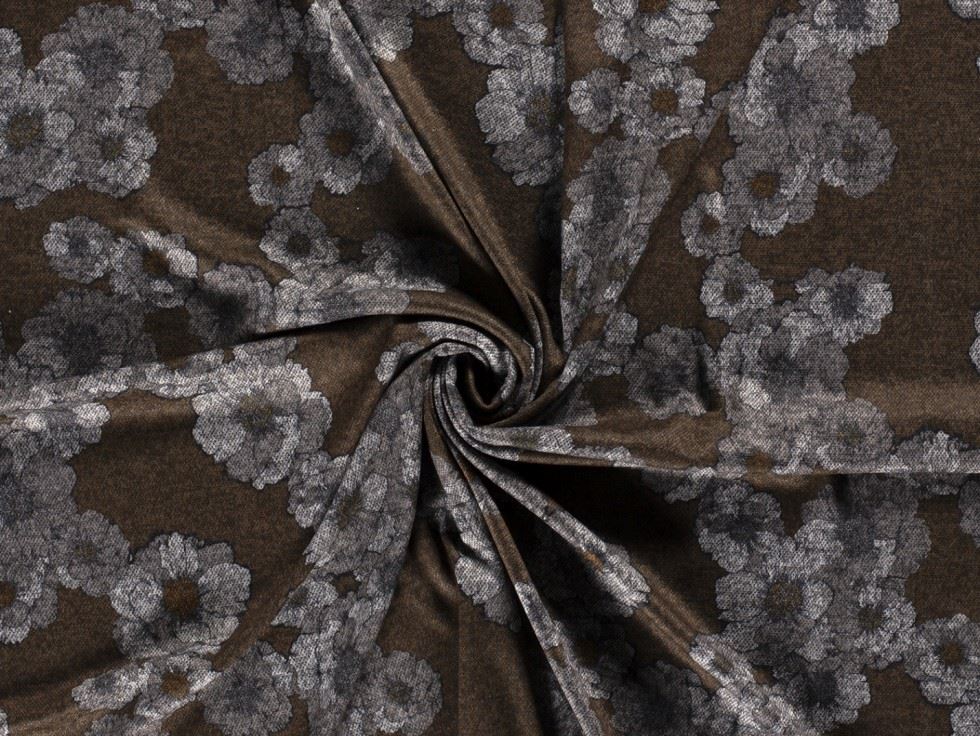 Brushed Sweater Knit Stretch Fabric Brown
 