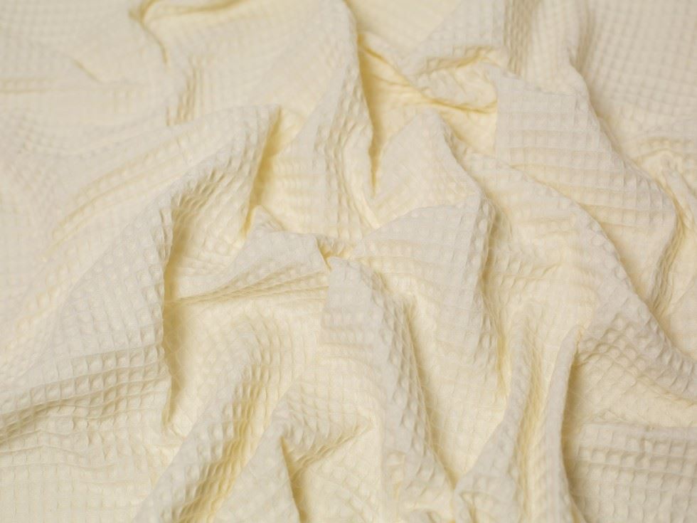 Minerva Core Range Cream Medium Cotton Waffle Fabric