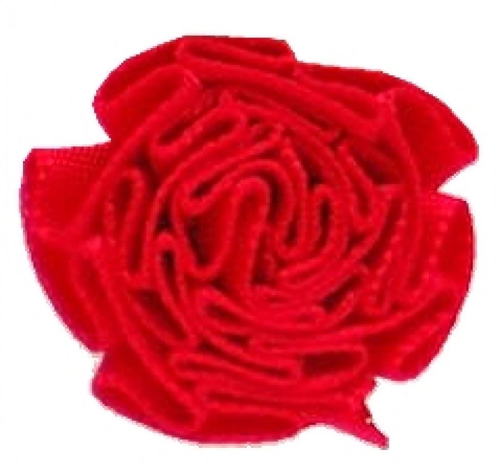 Berisfords 250 Red Ribbon Ruched Rosettes