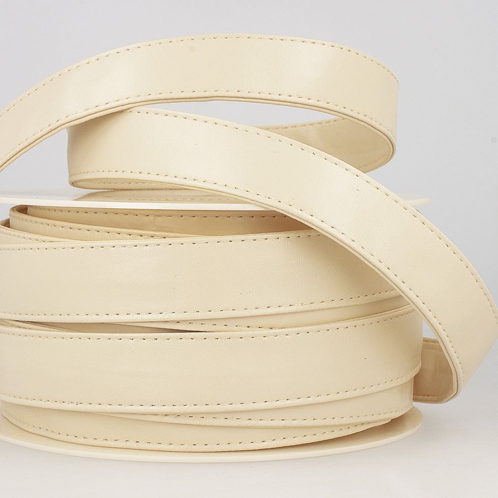 Stephanoise Faux Leather Webbing Ivory
 