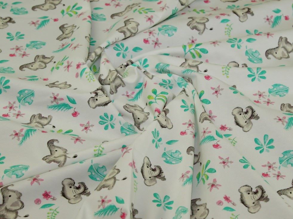 John Louden Ivory Cotton Jersey Stretch Knit Fabric