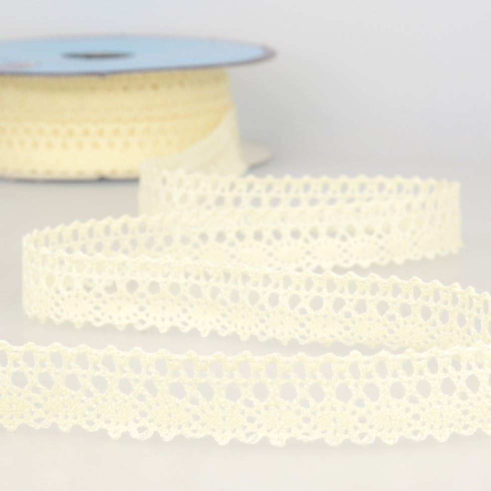 Stephanoise Cotton Lace Trim Ecru
 