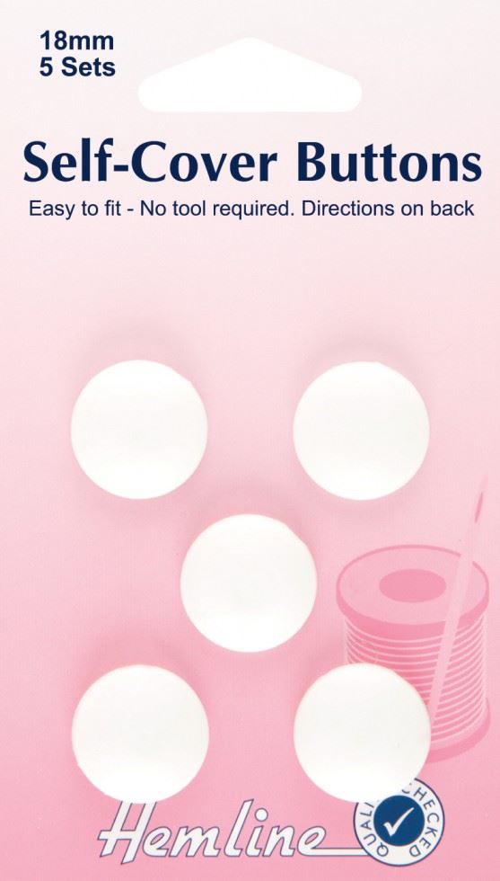 Hemline White Plastic Self Cover Buttons