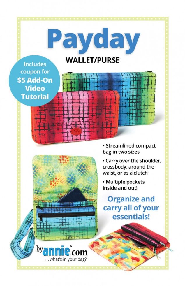 By Annie Paper Sewing Pattern Payday Wallet & Purse
 