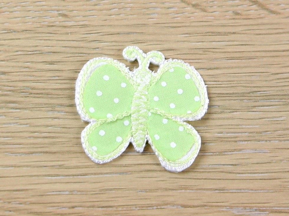 Light Green Spotty Butterfly Patch Motif (Value Pack Of 3)