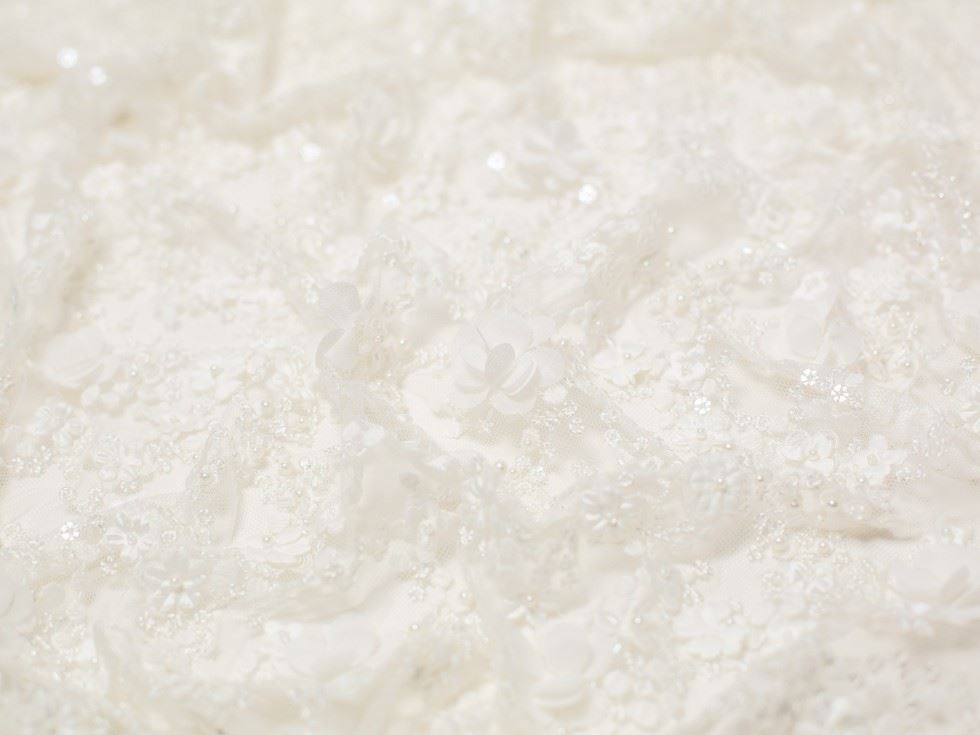 Minerva Core Range Ivory Sarah Embroidered Lace Fabric