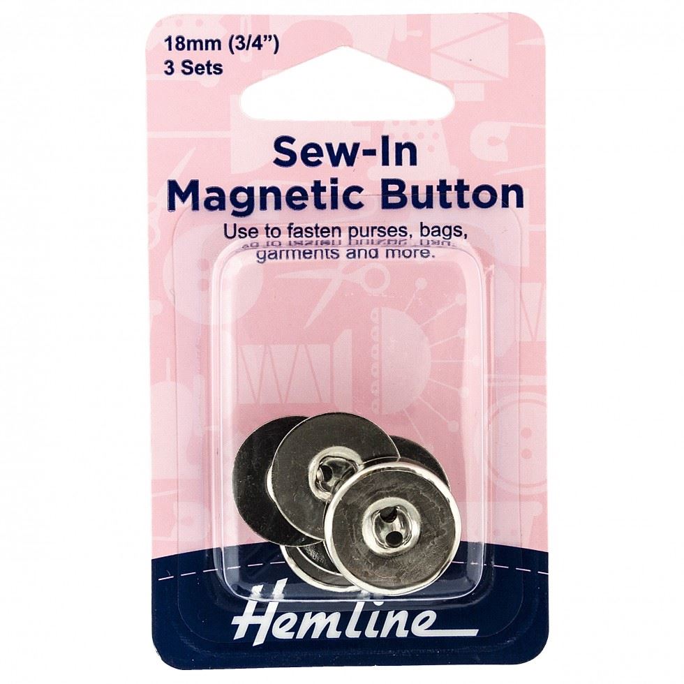 Minerva Sew In Magnetic Buttons Silver Hemline H481.nk