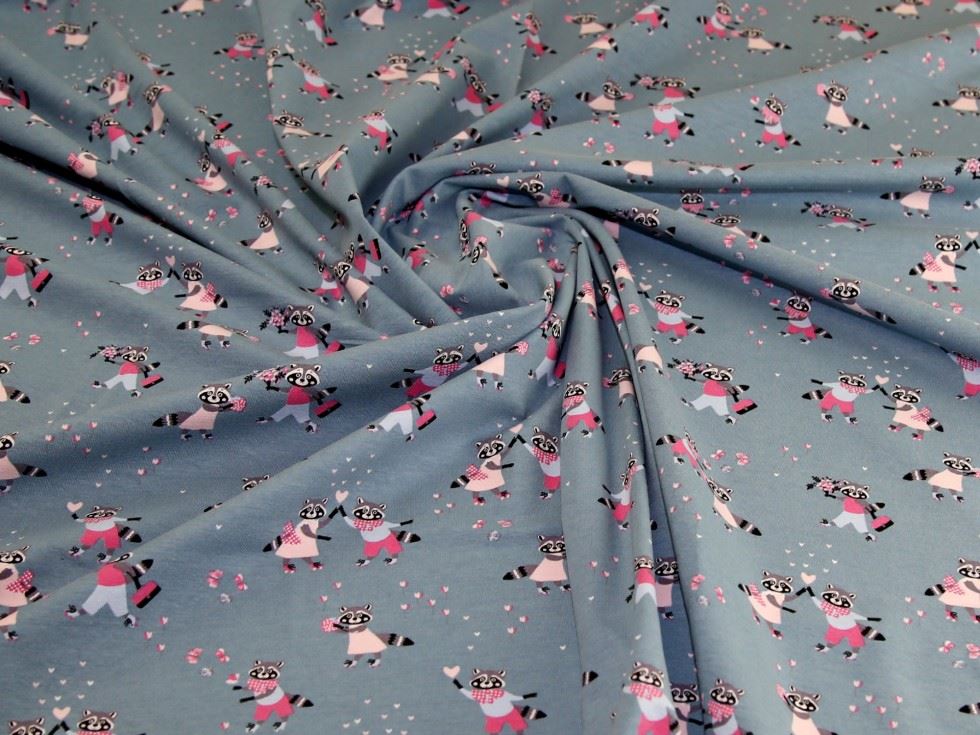 Blue Deadstock Cotton Jersey Stretch Knit Fabric