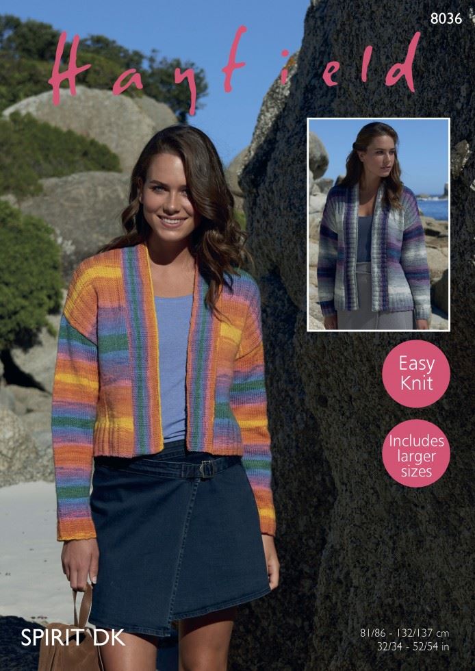 Hayfield Spirit DK Knitting Pattern 8036
 
