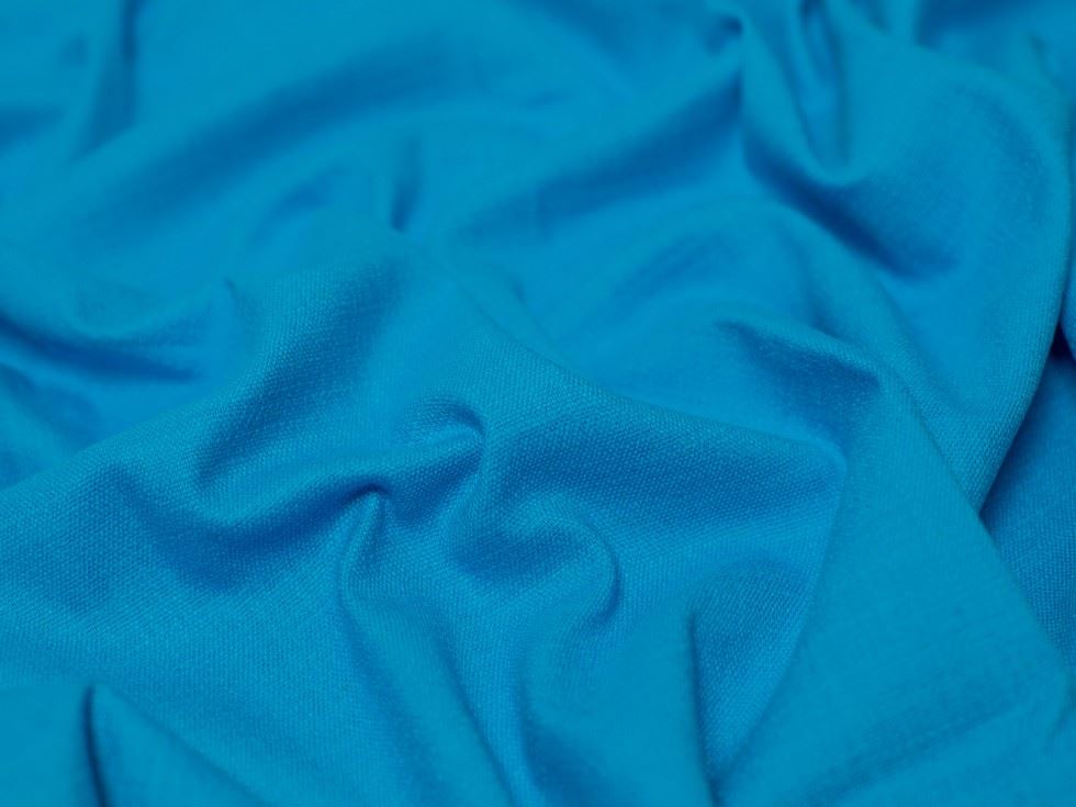 Stretch Woven Linen Blend Fabric Turquoise