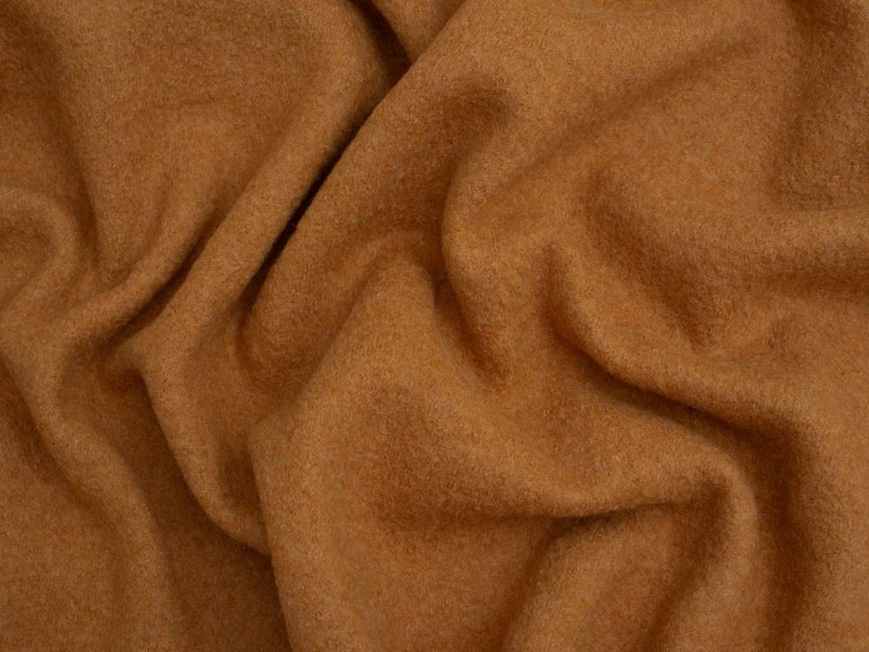Minerva Core Range 100% Pure Boiled Wool Coating Fabric Melange Ochre
 